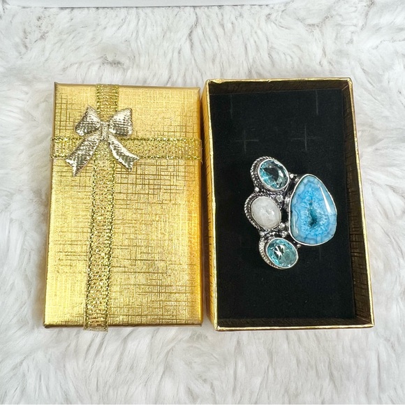 Solar Add on Item - Blue Solar Quartz 925 Ring size 6.75 - Picture 4 of 7